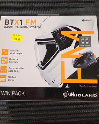 Midland btx1 fm basic intercom system twin pack