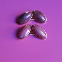 Antichi gemelli in oro 14k e quarzo rosa