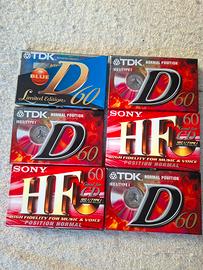 Lotto di 6 audiocassette vergini Sony TDK 