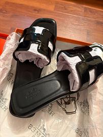 sandali ciabatte hermes donna taglia 39 nero