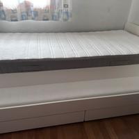 Letto singolo ikea Slakt estraibile con materassi