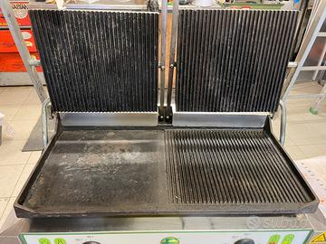 Piastra di cottura in ghisa doppia