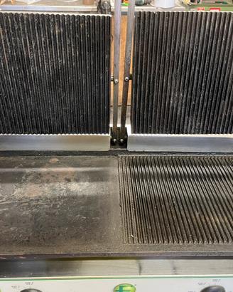 Piastra di cottura in ghisa doppia