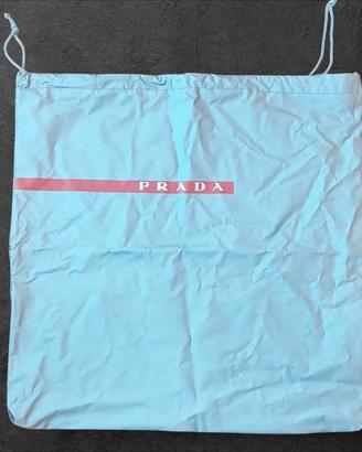 Sacca Prada Linea Rossa dust bag originale grigia