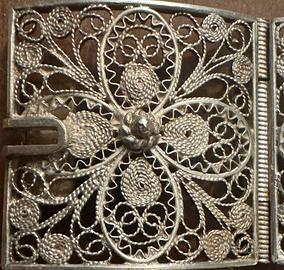 Argento 800 bracciale in filigrana primi ‘900