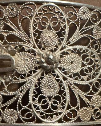 Argento 800 bracciale in filigrana primi ‘900