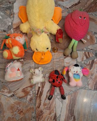 lotto 7 pupazzi  mascotte milan anatra conigliofra