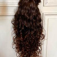 Parrucca lunga 70 cm. castano ramato mossa