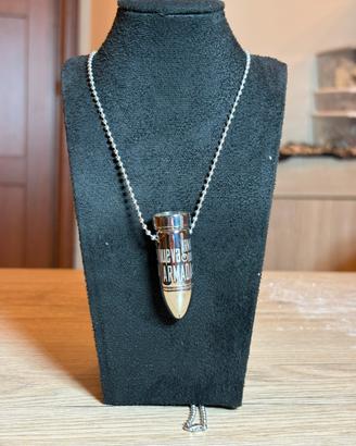 Collana con pendente proiettile (mini orologio)