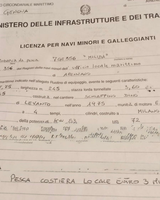 Licenza pesca1gt con gozzo ligure