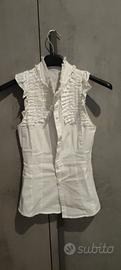camicia bianca smanicata taglia S elasticizzata 