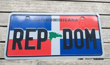 Targa metallica vintage Repubblica Dominicana