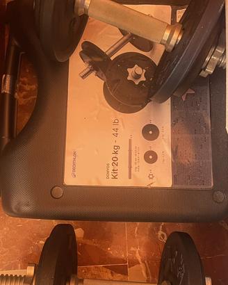 Kit manubri  e panca decathlon