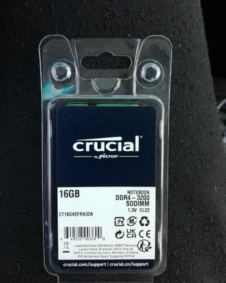 Crucial So-DIMM DDR4 16Gb 3200mhz