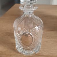 Bottiglia da liquore in cristallo e argento