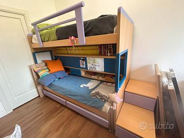 Letto a castello 3 posti in legno