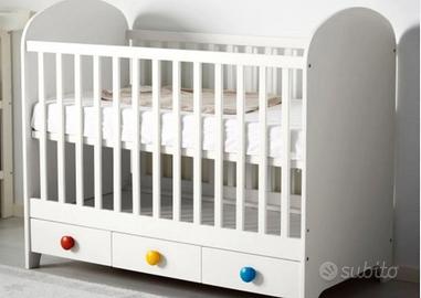 Lettino Gonatt Ikea con materasso e lenzuola