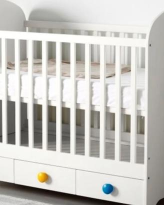 Lettino Gonatt Ikea con materasso e lenzuola