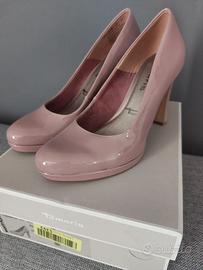 Scarpe in similpelle lucida color malva