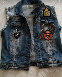 Giacca vintage smanicata jeans