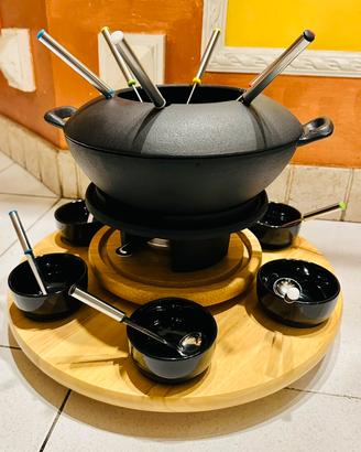 Set per fonduta in ghisa da tavola 23-pezzi