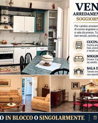 ARREDAMENTO SOGGIORNO, SALA DA PRANZO E CUCINA
