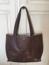 Hogan borsa tote marrone vera pelle