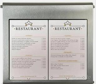 Espositore Porta menu Acciaio inox 2 Fogli A4