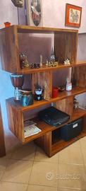 libreria sfalzata in legno massello