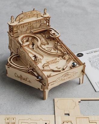 Puzzle 3D Meccanico in Legno - Wild West Pinball