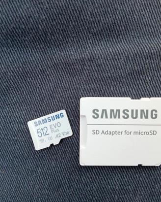 scheda MicrodSD Samsung 512 GB con adattatore 