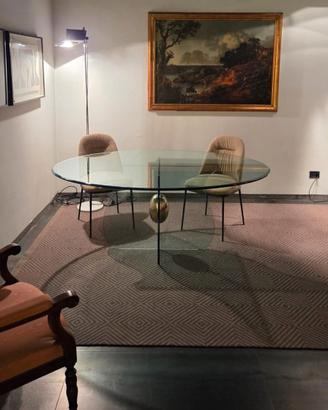 Tavolo ellittico Gallotti & Radice in cristallo