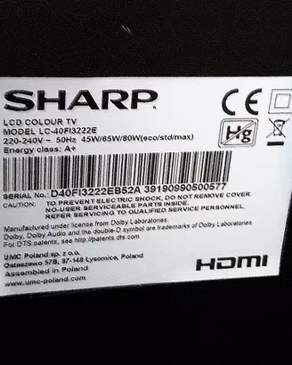 tv sharp LCD 40 pollici 