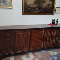 MOBILE SALA + VETRINA IN LEGNO NOCE