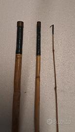 Canne da pesca vintage in bambu'