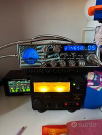 Radio cb swr&power meter+alimentatore 220-13,8 v