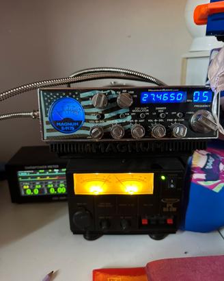 Radio cb swr&power meter+alimentatore 220-13,8 v