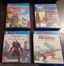 Lotto quattro giochi Ps4