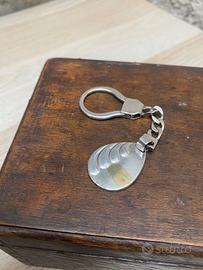 Portachiavi argento 925 con striscia in oro 750