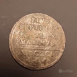 Moneta 1 Baiocco 1801 stato pontificio