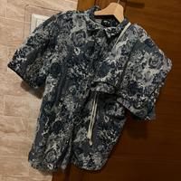 Completino corto estivo blu fantasia fiorato