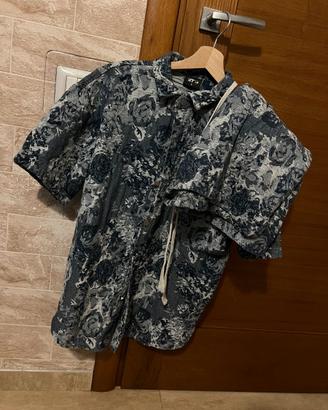 Completino corto estivo blu fantasia fiorato