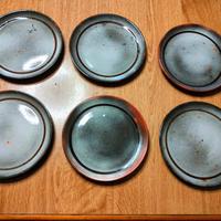 6 piatti in ceramica artistica anni '60 vintage