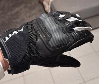 Guanti Revit nero/bianco pelle con carbonio