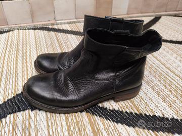 Stivaletti in Vera Pelle Nera - Made in italy-37