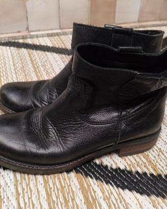 Stivaletti in Vera Pelle Nera - Made in italy-37