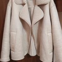 Giacca Zara ZW Double-Faced beige effetto montone