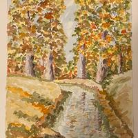 Dipinto Acquerello Alberi - G. Arduini