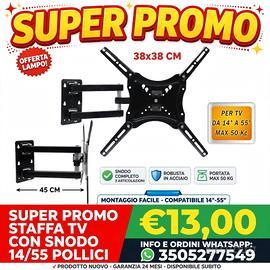 Staffa tv con snodo 14/55 pollici
