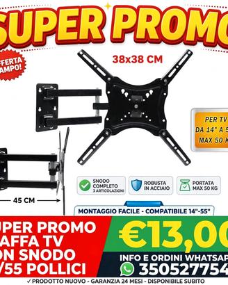 Staffa tv con snodo 14/55 pollici